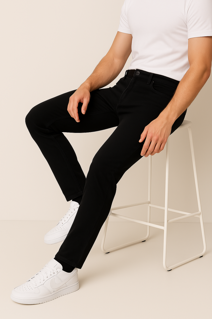 Black Tapered Fit Jeans