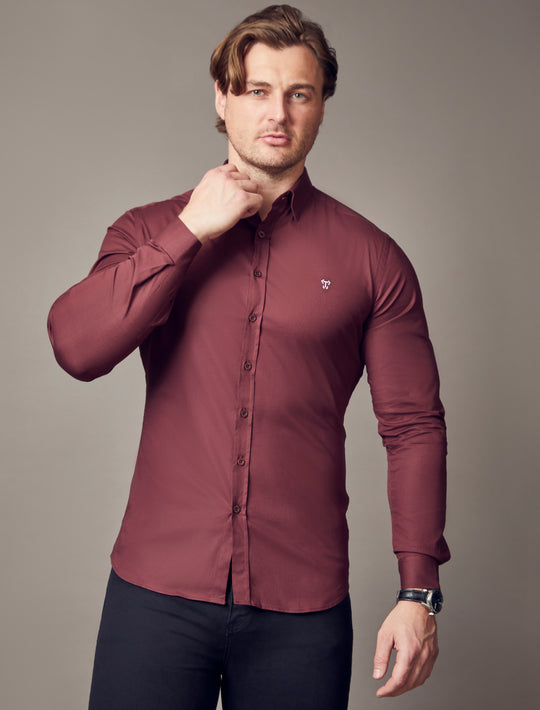 Burgundy Tapered Fit Shirt