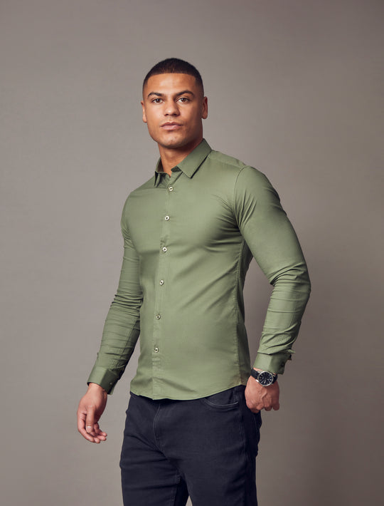 Olive Tapered Fit Shirt