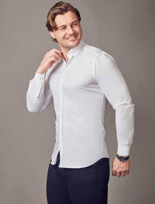 White Tapered Fit Shirt