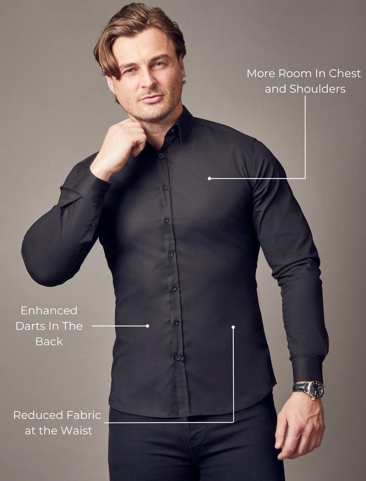 Black Tapered Fit Shirt