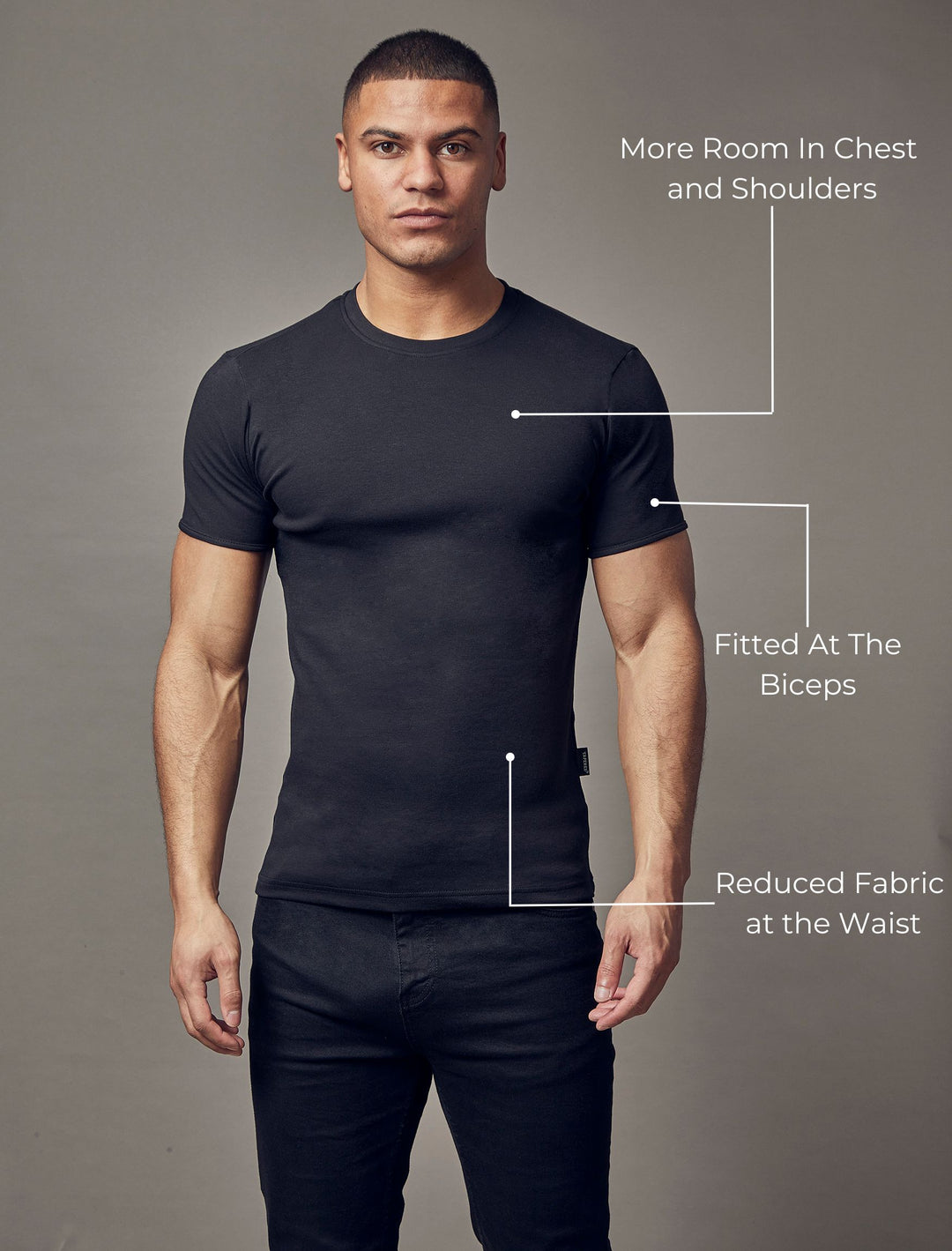 Black Tapered Fit T-Shirt