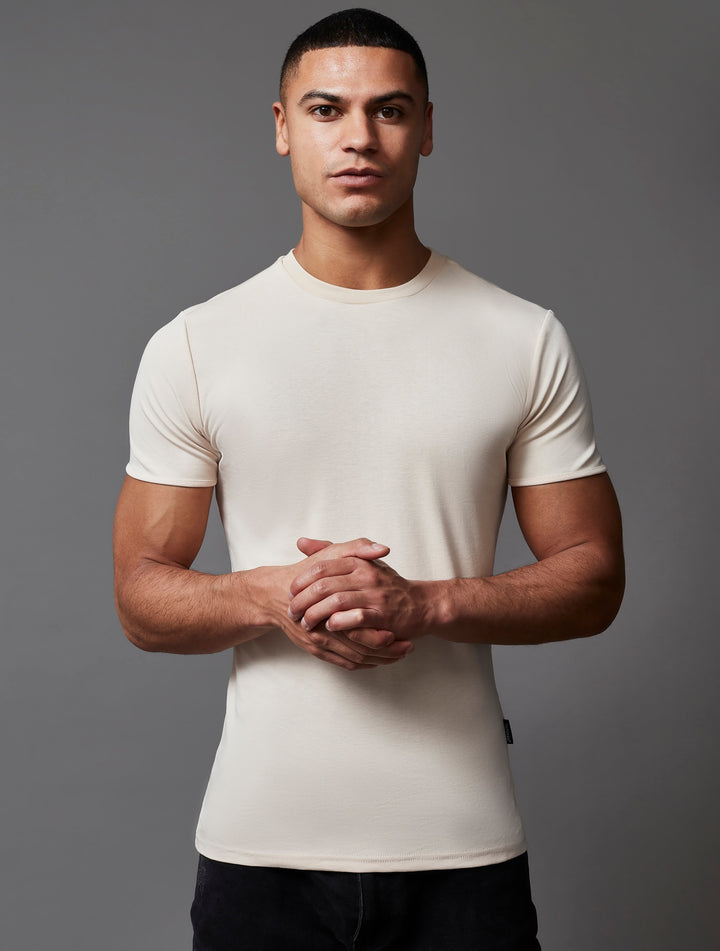 Beige Tapered Fit T-Shirt