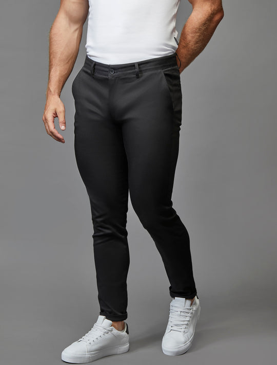 Black Tapered Fit Chinos