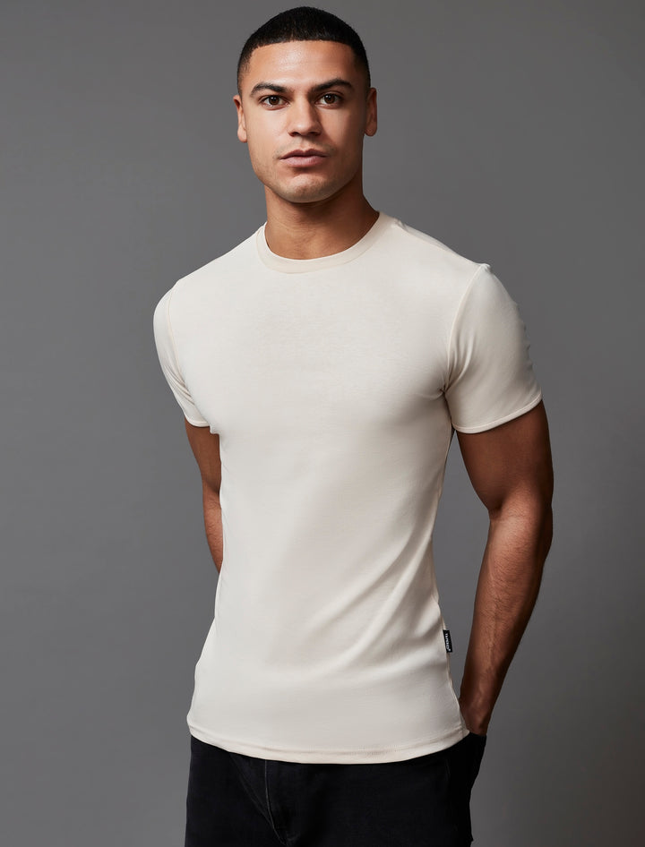 Beige Tapered Fit T-Shirt