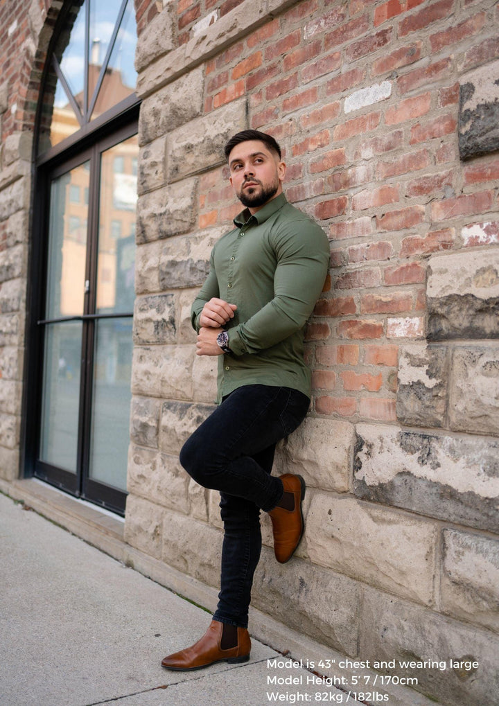 Olive Tapered Fit Shirt