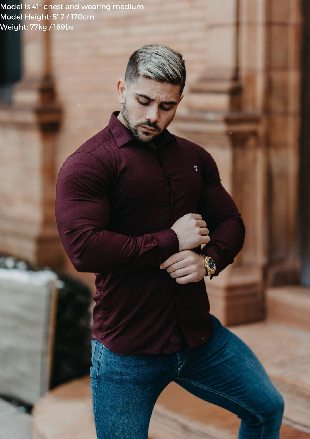 Burgundy Tapered Fit Shirt