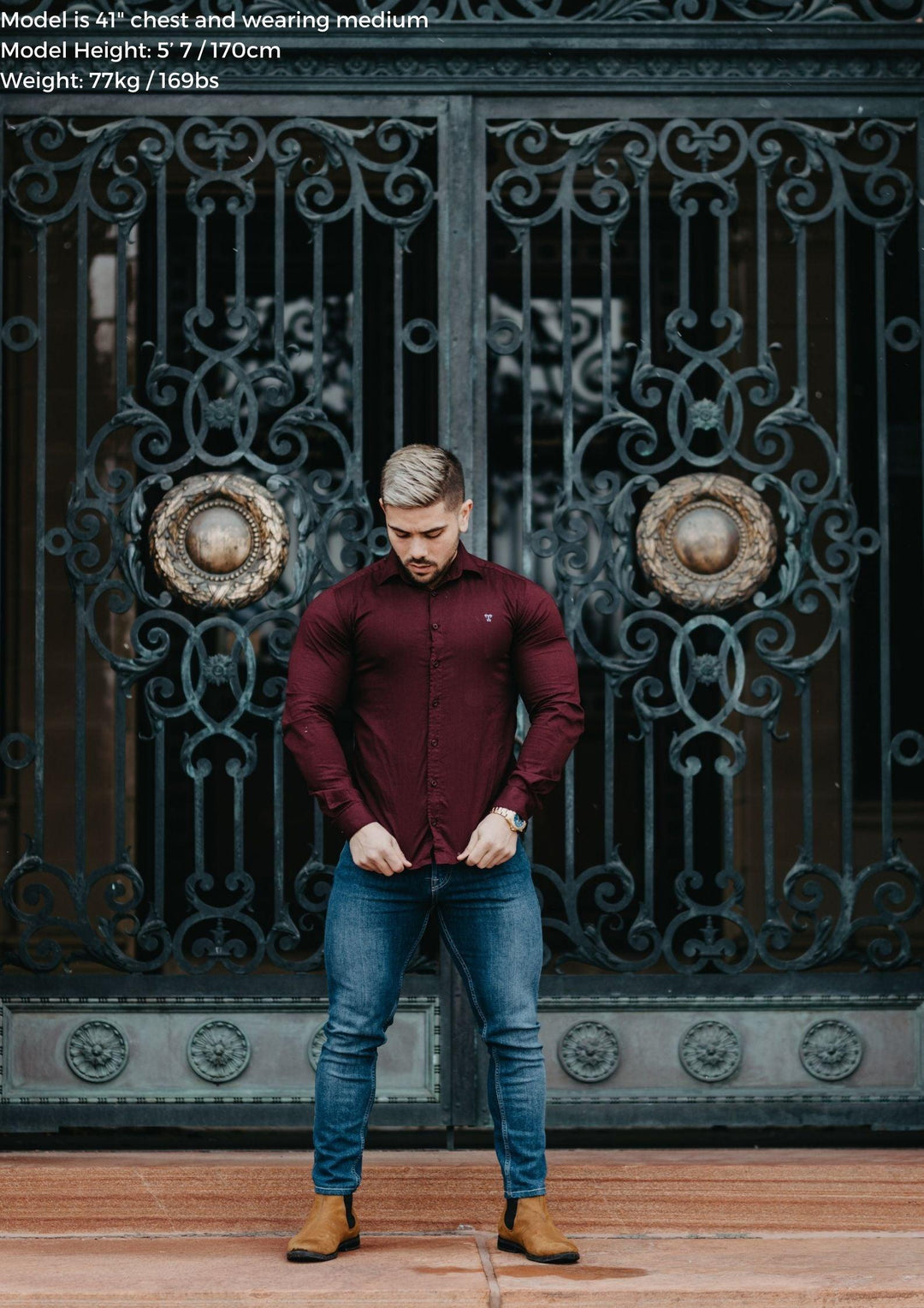 Burgundy Tapered Fit Shirt