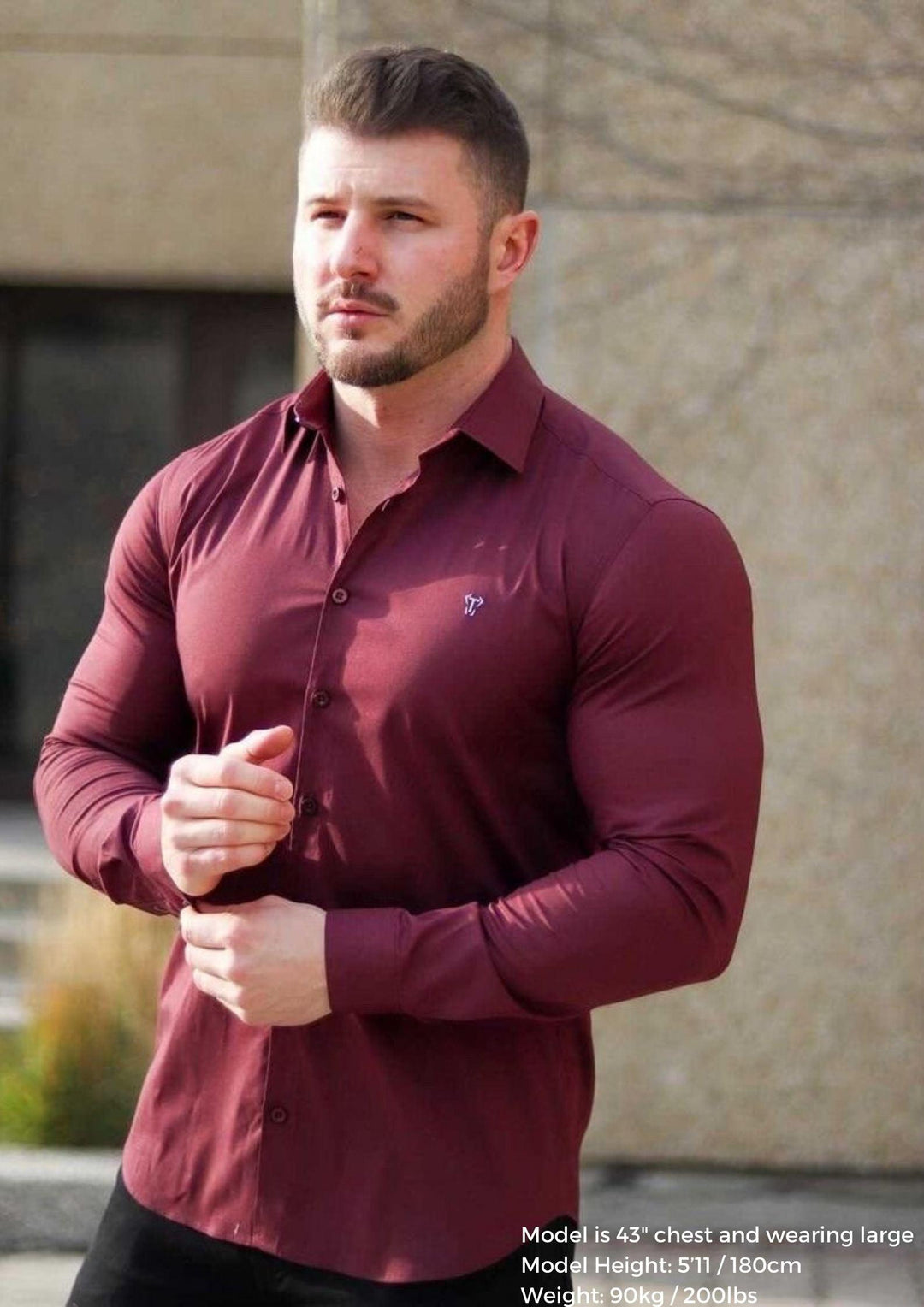 Burgundy Tapered Fit Shirt