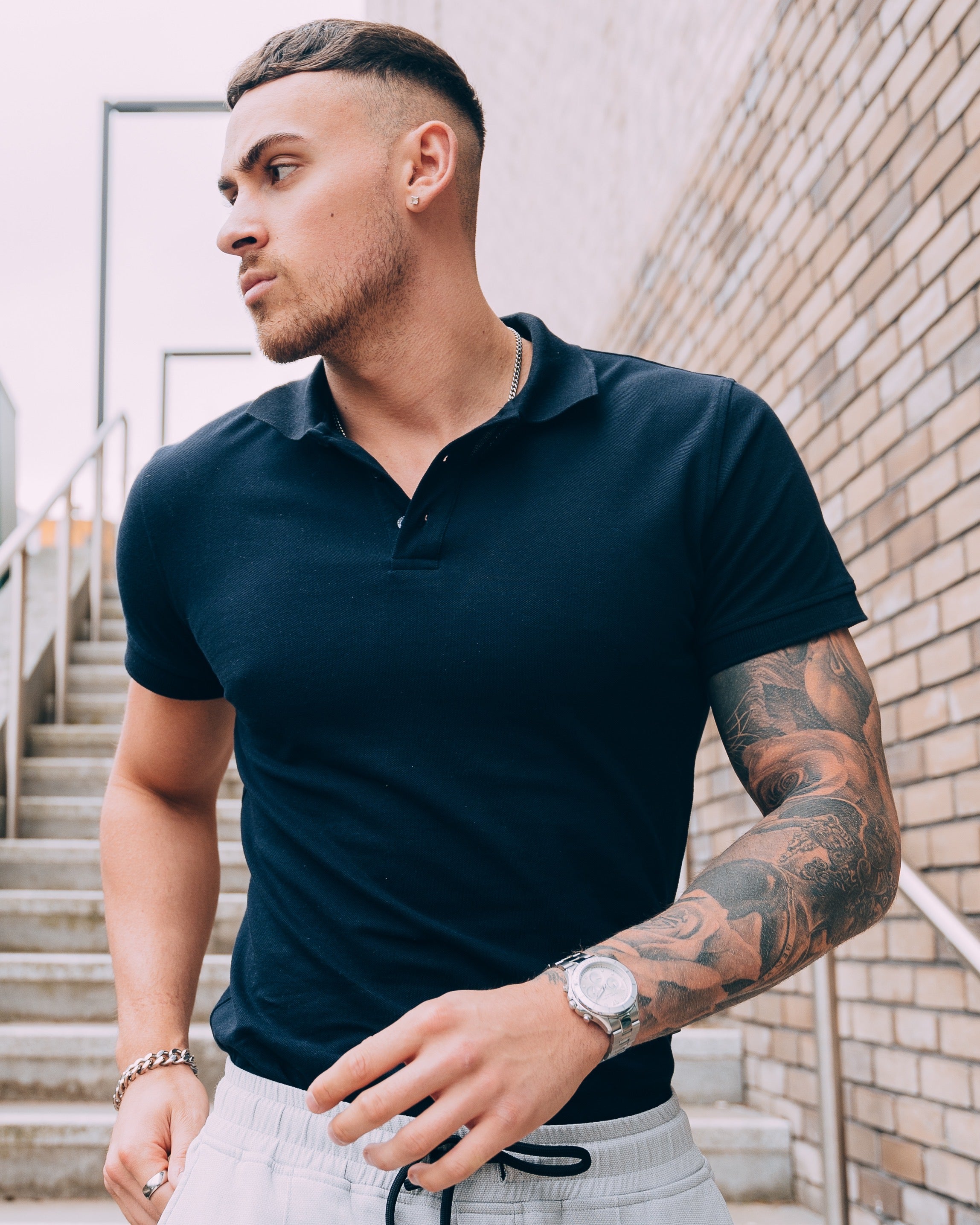 Navy polo shirt on sale